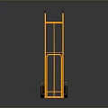 Yellow Heavy Duty Hand Truck With Black Handles And Red Wheels For Moving Loads