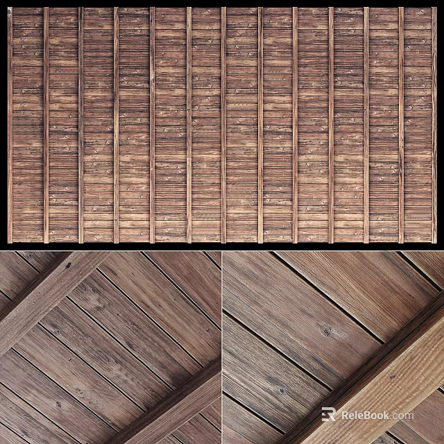 Wooden Ceiling Design For Interior With Rustic Planks And Natural Texture 3d model 