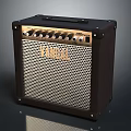 YAMAHA Portable Amplifier With Black And Gold Design Control Knobs Mesh Front Panel 3d model