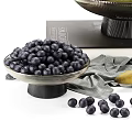 Fresh Pears And Blueberries In Stylish Bowls With Book And Cloth