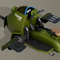 Green Fighter Attack Military Style Vehicle Design With Seat Wheels And Weapon