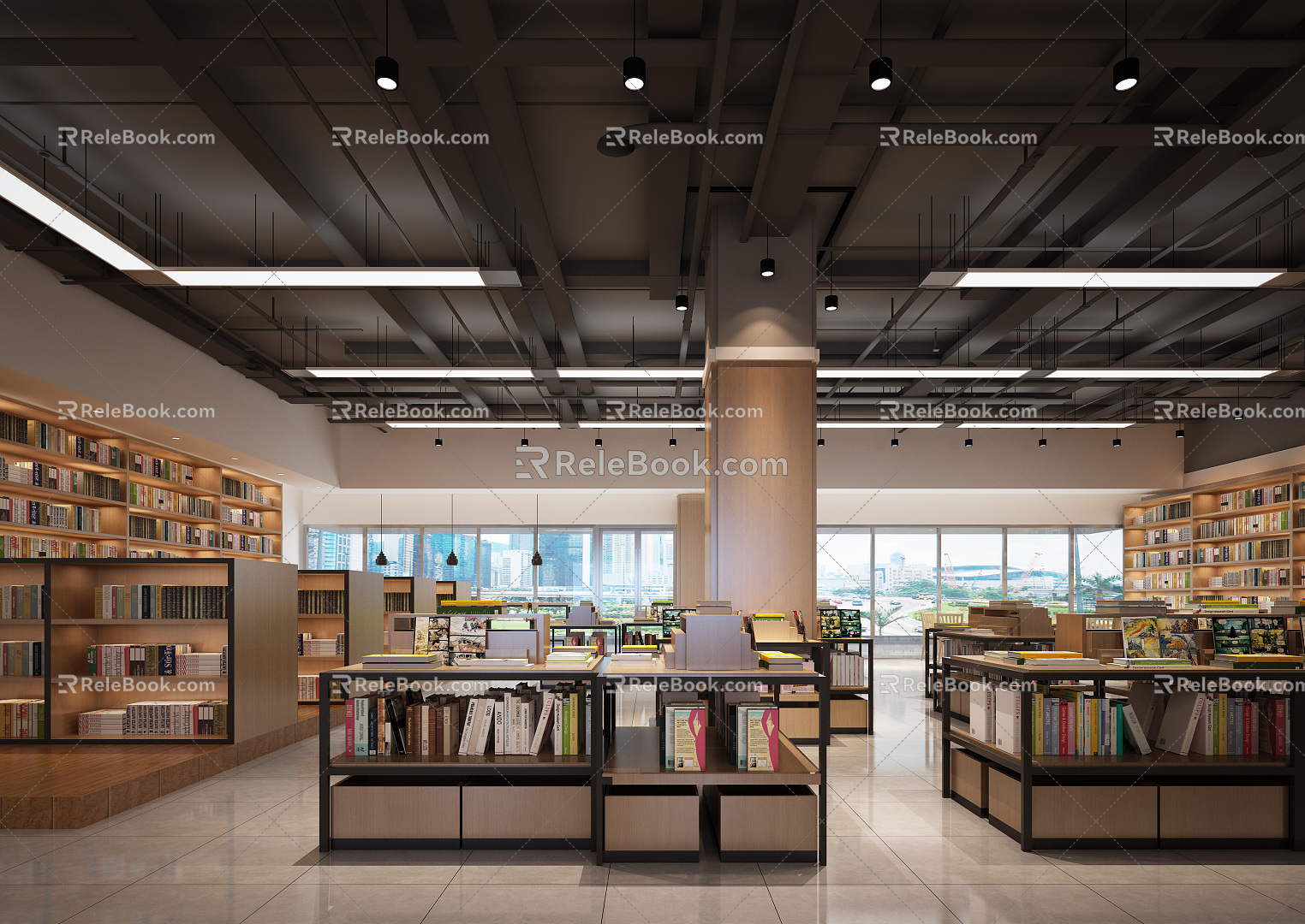 Modern Bookstore Xinhua Wenxuan Bookstore 3d model