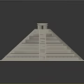 Ancient Pyramid Tower With Multiple Stepped Levels Central Staircase And Top Platform