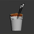 Hot Instant Noodles In White Paper Cup With Black And White Chopsticks