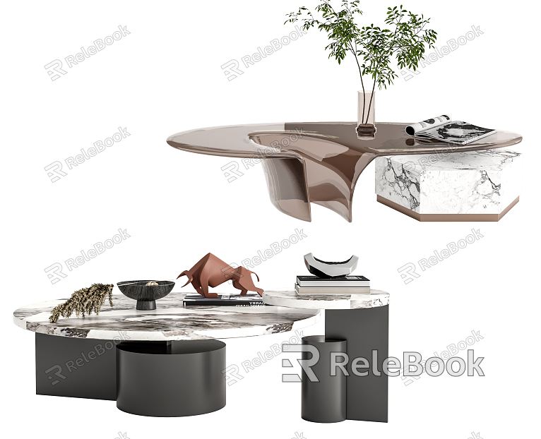 Modern Tea Table Tea Table Combination Green Plant Ornaments Combination model