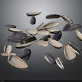 Scattered Sunflower Seeds On Black Background With Natural Texture And Arrangement