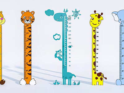 Modern Children's Height Ruler Kindergarten Height Wall Height Line Height Ruler 3d model