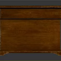 Vintage Wooden Desk With Multiple Drawers Smooth Surface And Metal Handles