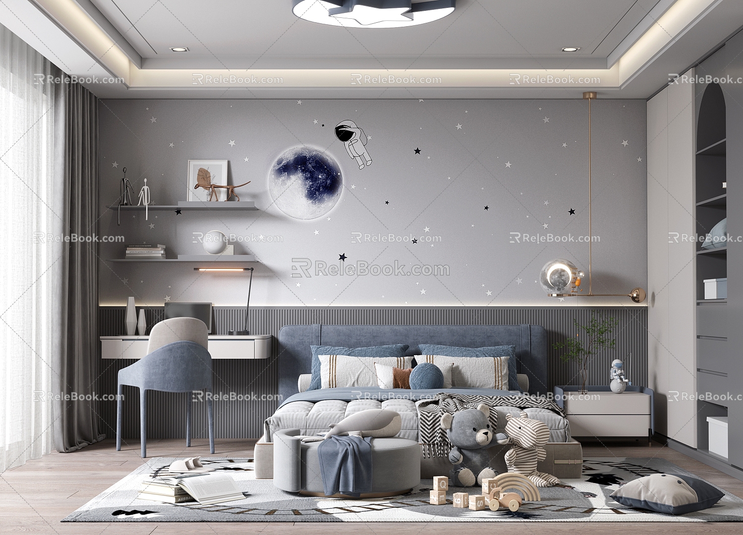 Modern Boy's Room Children's Room Boy's Room Boy's Room Cartoon Room Child's Room Boy's Bedroom Cartoon Room 3d model