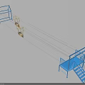 Outdoor Kids Playground Equipment With Blue Frame Yellow Swings And Slides