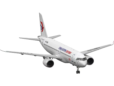 China Eastern Airlines Commercial Airliner In Flight With Landing Gear Extended 3d model