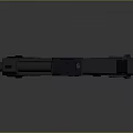 Black Tactical Pistol With Mounted Sight Underbarrel Light And Ergonomic Grip