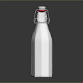 Clear Glass Milk Bottle With Red Cap And Metal Clasp Design For Daily Use