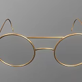 Elegant Golden Round Frame Glasses Fashion Jewelry Accessory With Sleek Design