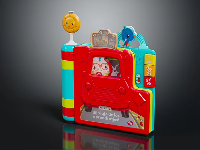 Colorful Electronic Learning Toy Book for Kids with Cartoon Design and Interactive Sound Buttons 3d model