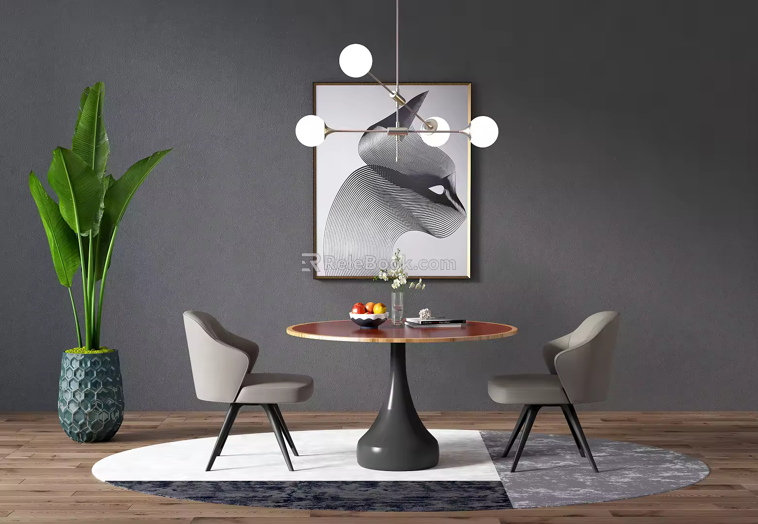 Modern Table and Chair Combination Dining Table and Chair Combination 3d model