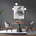 Modern Table and Chair Combination Dining Table and Chair Combination 3d model