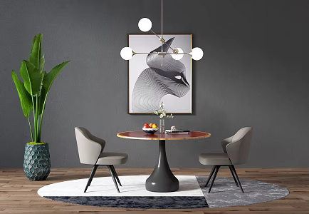 Modern Table and Chair Combination Dining Table and Chair Combination 3d model