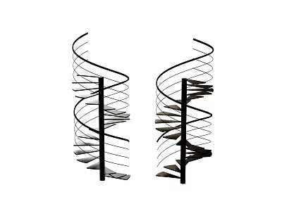 Modern Spiral Staircase Design With Metal Structure And Elegant Open Lines 3d model