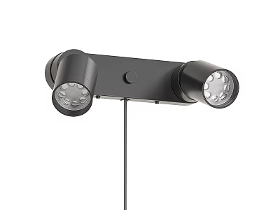 Sleek Modern Black Double Head Downlight Spotlight Indoor Lighting Fixture 3d model