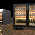 Commercial Beverage Display Refrigerators With Glass Doors And Bottled Drinks In Store