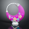 Pink Crescent Shaped Medical Device With Colorful Stars And Transparent Base For Kids