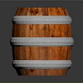 Durable Orange Wooden Barrel With White Hoops For Household Use And Decor