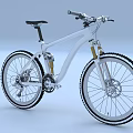 White Mountain Bike with Modern Frame Large Knobby Tires and Suspension