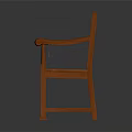 Traditional Wooden Armchair With Intricate Carved Back And Classic Design Elements