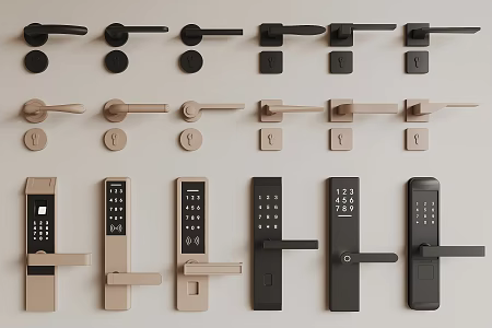 Modern Door Handle Door Lock 3d model