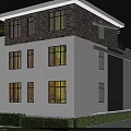 Modern Two Story Detached Villa Exterior Design With Large Glass Windows And Balcony