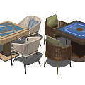 Modern Entertainment Table With Varied Gaming Surfaces And Comfortable Chairs For Family Leisure