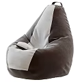 Gray And White Patchwork Bean Bag Chair For Comfortable Relaxation At Home
