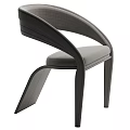 Elegant Modern Single Chair With Pink Upholstered Seat And Black Curved Frame