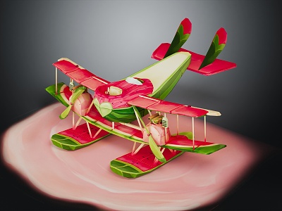 Modern toy plane cartoon plane 3d model