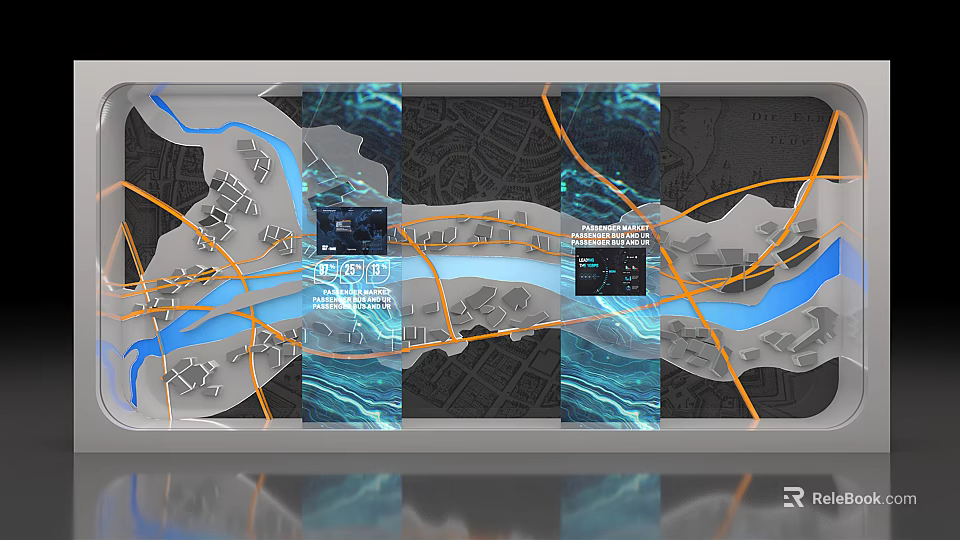 Commercial Smart Control Equipment With Digital Map Display And Data Monitoring 3d model 