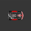 Red And White Go Kart With Open Structure Seat Engine And Wheels 3d model