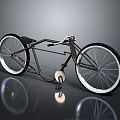 Sleek Modern Bicycle with Black Frame White Rimmed Wheels and Reflective Surface