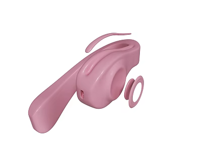 Lightweight Pink Plastic Whistle With Detachable Ring For Outdoor Sports Events 3d model