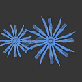 Modern Flower Shaped Chandelier With White Petals And Golden Dots Decorative Design