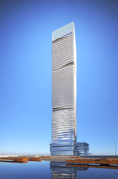 modern high-rise office building 3d model