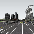 Urban Road Infrastructure At Traffic Intersection With Crosswalks Lanes And Vehicles