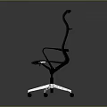 Black Office Chair With Mesh Back Armrests And Swivel Wheel Base