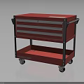Sturdy Red MACOOD Tool Cart With Multiple Drawers And Mobile Wheels 3d model
