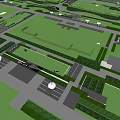 Garden Landscape Design With Large Green Lawns Paths And Geometric Layout