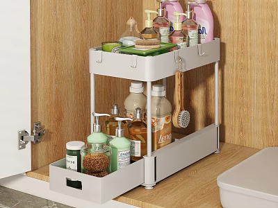 Bathroom Storage Rack with Multi Layer Design Drawer Holding Toiletries and Cosmetics 3d model