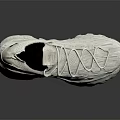 White Shoes with Knit Upper Thick Speckled Sole and Lace Up Design for Modern Wear
