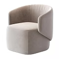 Light Gray Velvet Leisure Chair With Modern Rounded Armrests And Comfortable Design