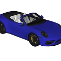 Blue Convertible Sports Car With Black Top White Interior And Black Wheels