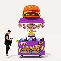 Booth selling car dining car hamburger car hamburger 3d model